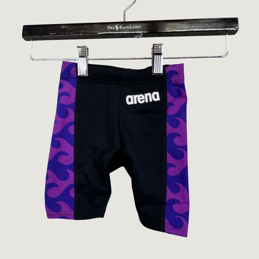 Arena Ride The Wave Swim Jammer 20 XS Black Purple Performance Athletic Swimwear
